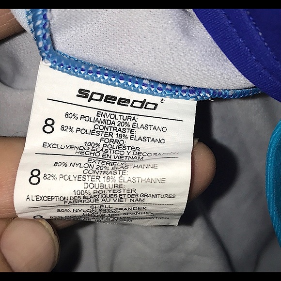Speedo Girls' Solid Multi Color Splash Splice One Piece Swimsuit (8) #1 Brand - Picture 4 of 4